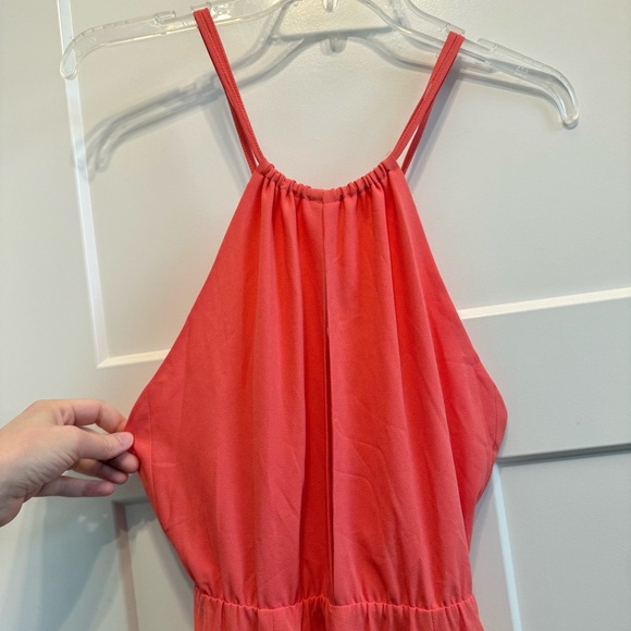 Lovers + Friends Coral Pink Maxi Dress! NWT! Slits and cross back style! - Picture 2 of 11